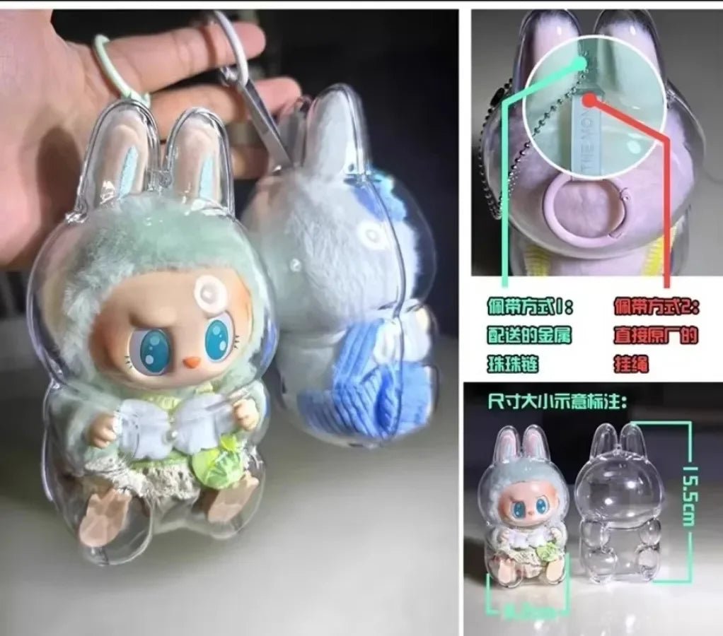 Housse de protection Labubu V1 V2 - Étui transparent anti - poussière - Zone shopping