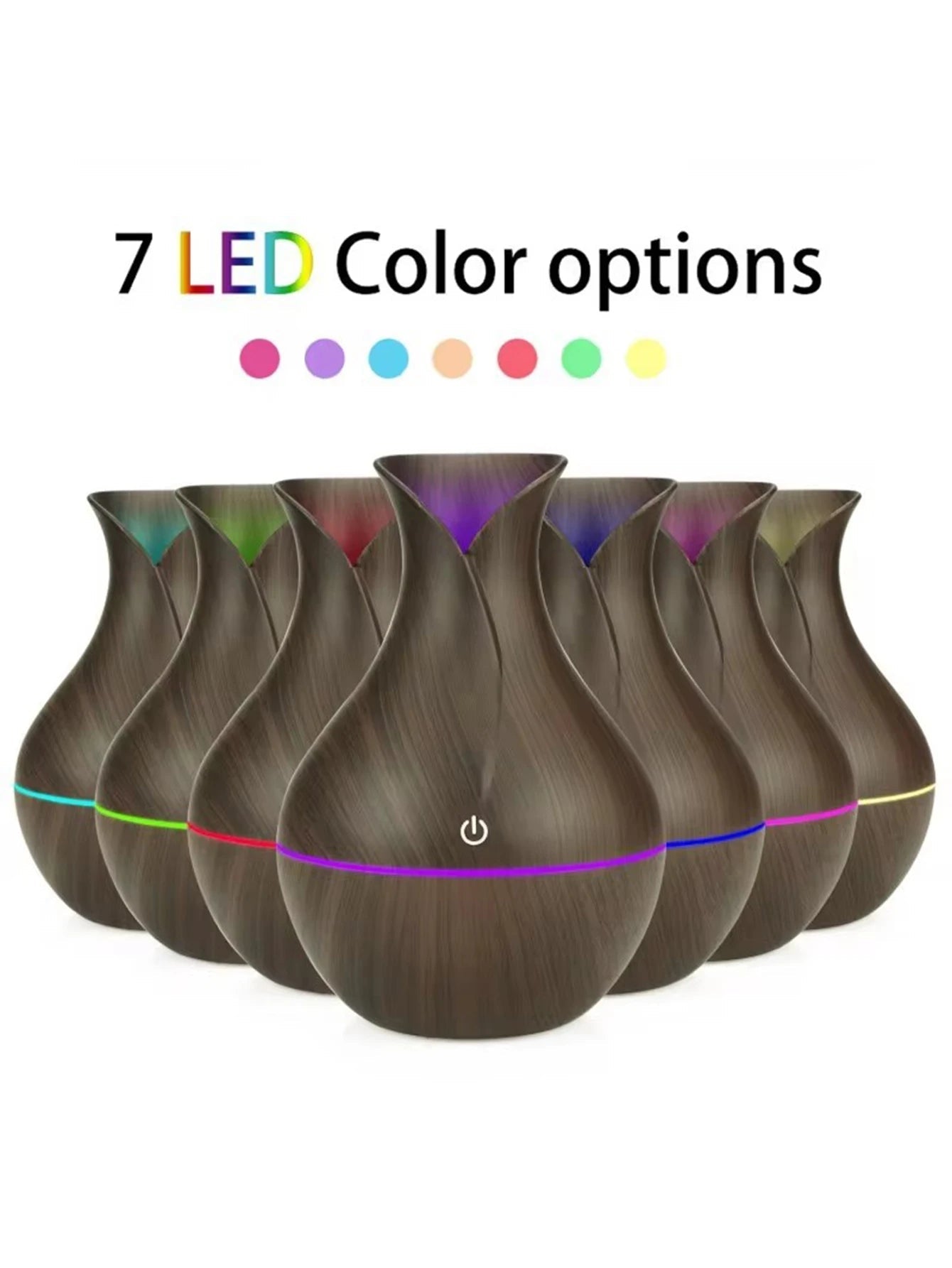 Humidificateur USB 130ML, diffuseur d'arôme en bois LED pour maison - Zone shopping