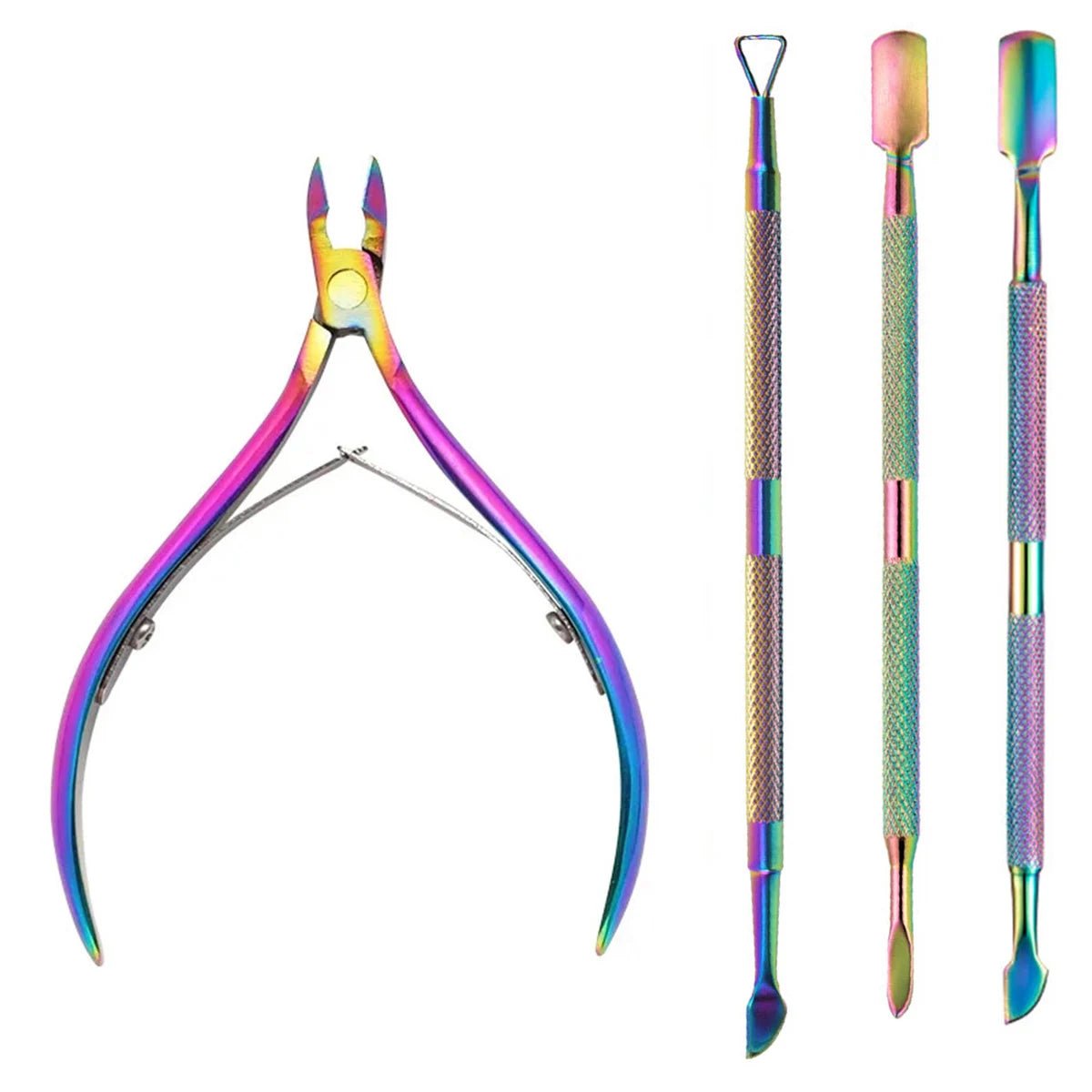 Kit de manucure 4 pièces : coupe - ongles, ciseaux, poussoir, dissolvant - Zone shopping