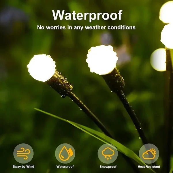Lampe de pelouse solaire à LED avec prise de terre en forme de luciole, alimentée par le vent, luminaire d'extérieur, idéal pour un jardin ou un paysage de vacances - Zone shopping