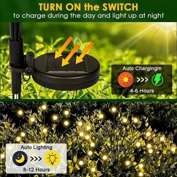 Lampe de pelouse solaire à LED avec prise de terre en forme de luciole, alimentée par le vent, luminaire d'extérieur, idéal pour un jardin ou un paysage de vacances - Zone shopping