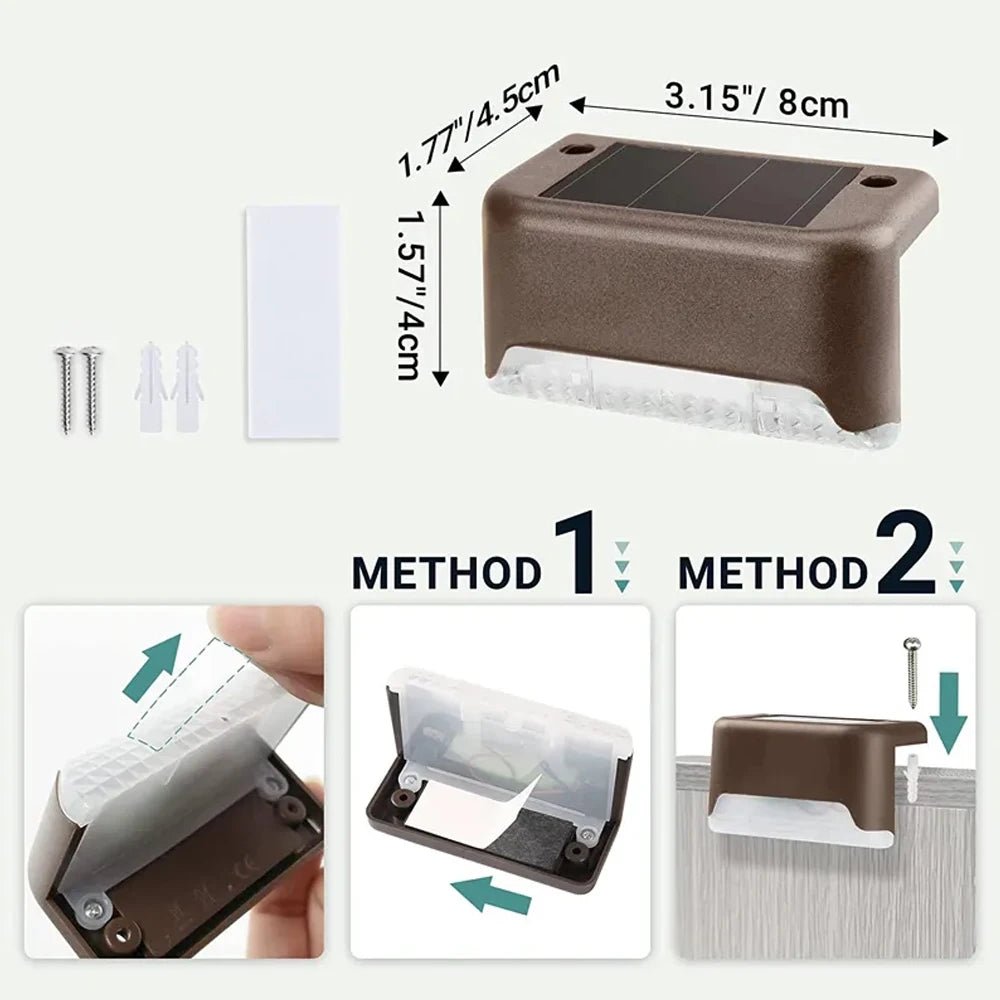 Lampe LED solaire blanc chaud étanche pour jardin et escalier extérieur - Zone shopping