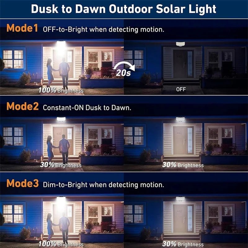 Lampe Solaire 234LED Étanche avec Détecteur de Mouvement - 3 Modes - Zone shopping