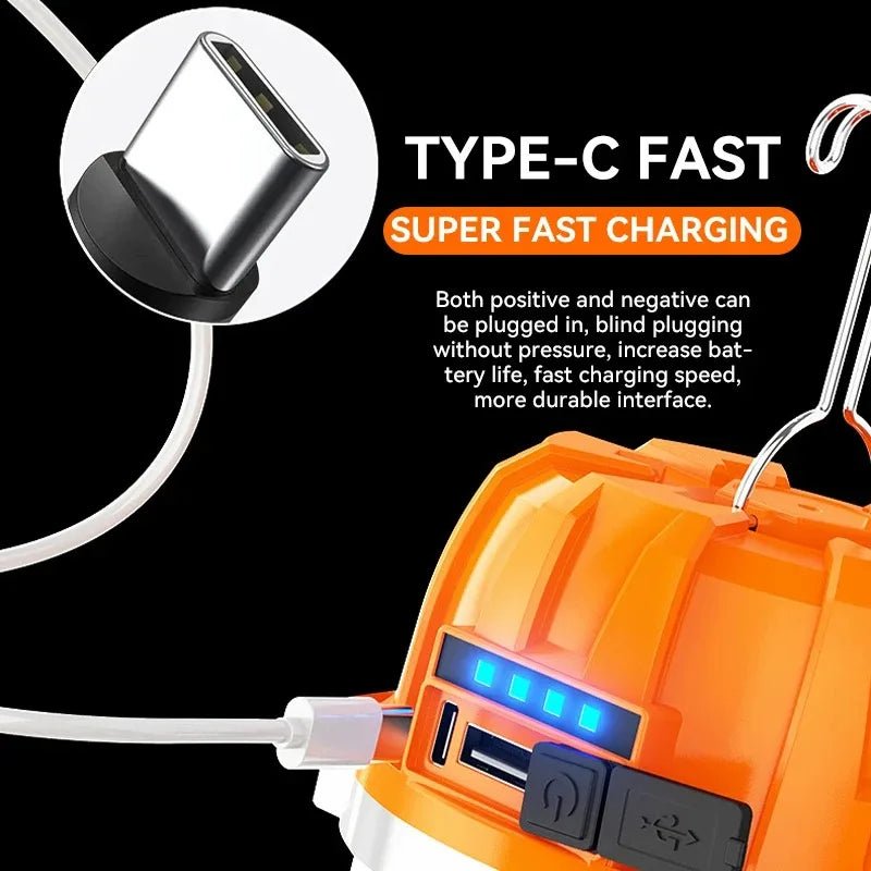 Lanterne LED rechargeable USB pour camping et barbecue, batterie puissante - Zone shopping