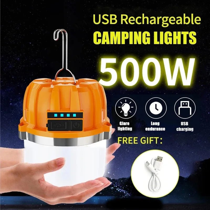 Lanterne LED rechargeable USB pour camping et barbecue, batterie puissante - Zone shopping