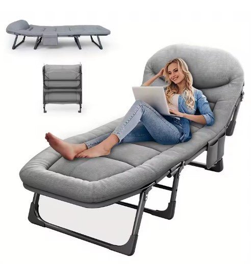 Lit de camping pliant LA - Métal robuste, design moderne - Zone shopping