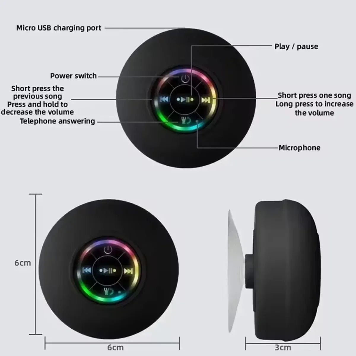 Lumières LED étanches IPX4 avec haut - parleur Bluetooth mural - Zone shopping