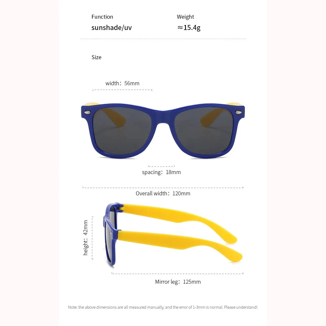 Lunettes de soleil carrées enfants, mode été, protection UV - Zone shopping