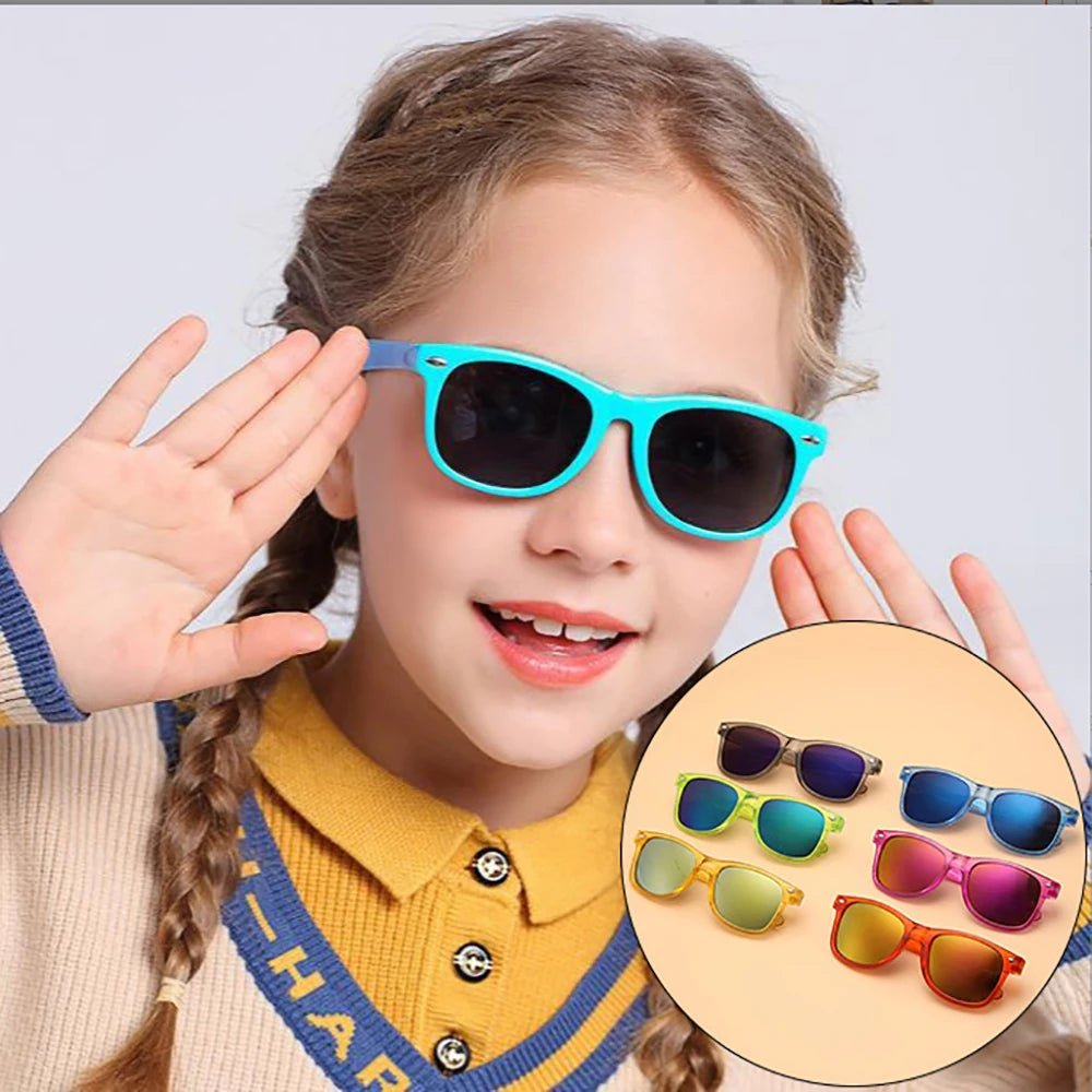 Lunettes de soleil carrées enfants, mode été, protection UV - Zone shopping