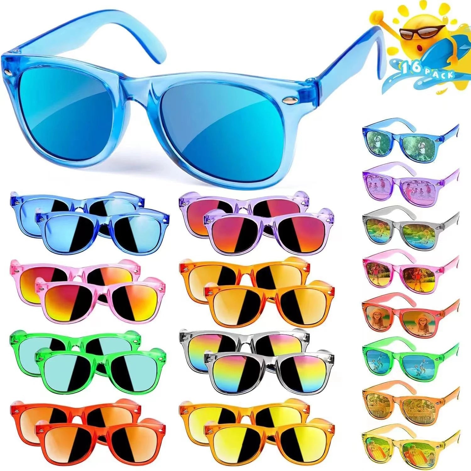 Lunettes de soleil carrées enfants, mode été, protection UV - Zone shopping