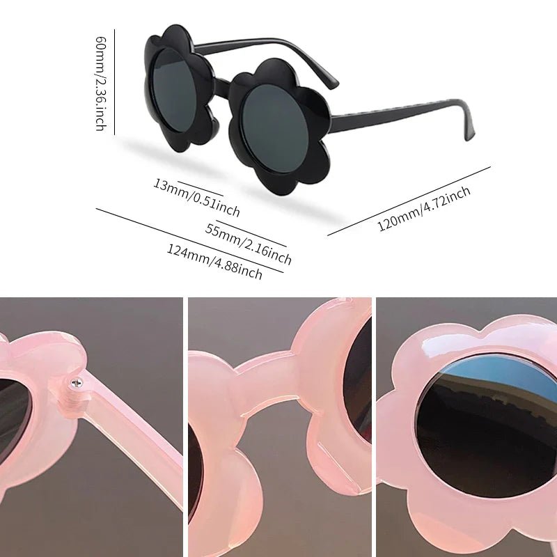 Lunettes de soleil UV400 enfants : rondes, carrées, fleurs, - Zone shopping
