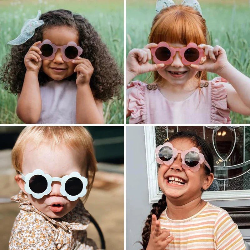 Lunettes de soleil UV400 enfants : rondes, carrées, fleurs, - Zone shopping