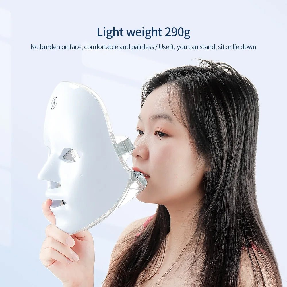 Machine de beauté pour le visage sans fil, masque facial à photons, 7 couleurs, LED, raffermissement de la peau, rajeunissement du cou - Zone shopping