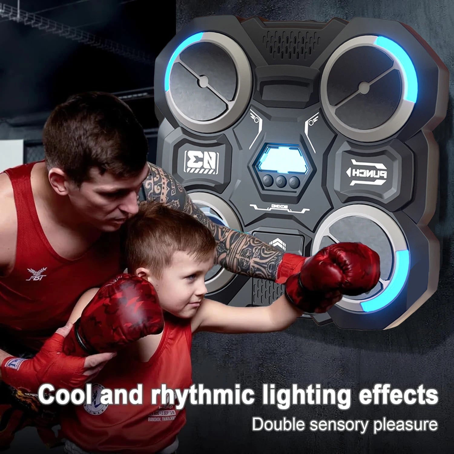 Machine de boxe murale pour enfants avec musique Bluetooth et jeu - Zone shopping