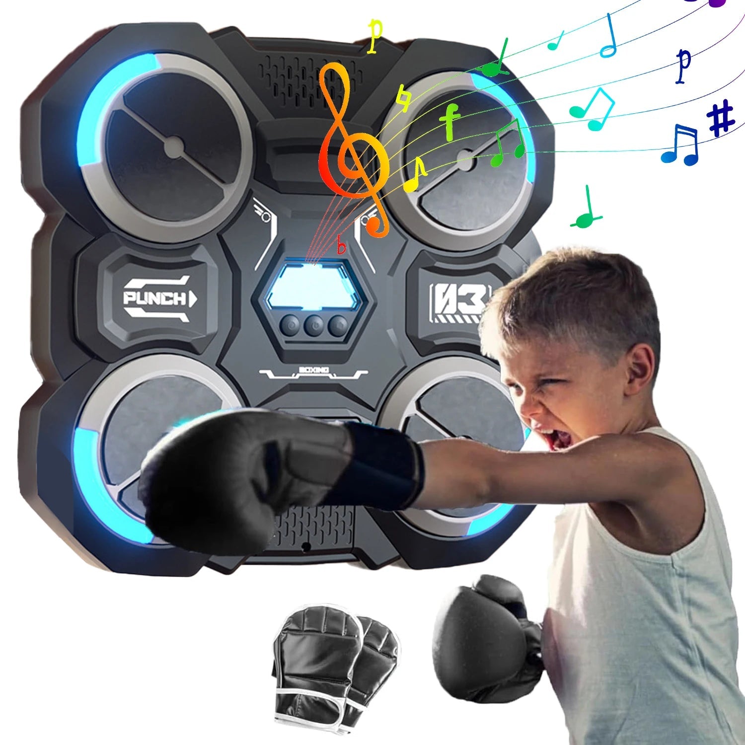 Machine de boxe murale pour enfants avec musique Bluetooth et jeu - Zone shopping