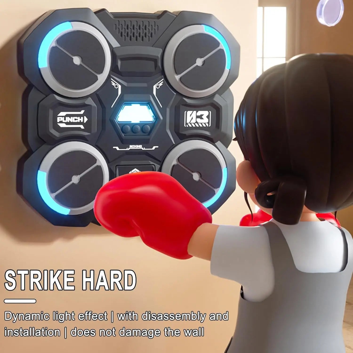 Machine de boxe murale pour enfants avec musique Bluetooth et jeu - Zone shopping
