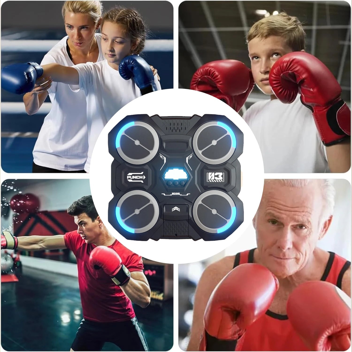 Machine de boxe murale pour enfants avec musique Bluetooth et jeu - Zone shopping