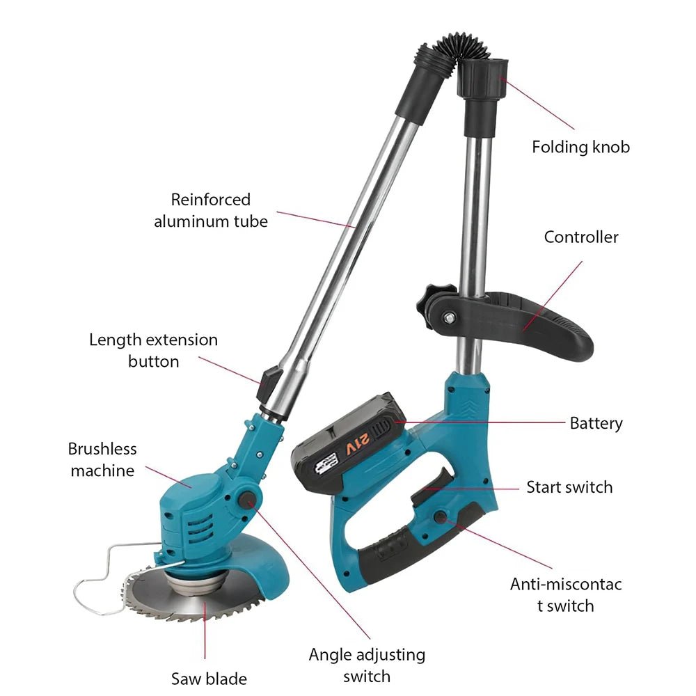 Makita Tondeuse Électrique 21V, Longueur Réglable, Compatible 18V - Zone shopping