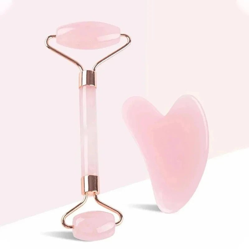 Masseur de visage et de cou, rouleau ABS, grattage de beauté, bâton de Massage à Double extrémité pour débloquer et détendre, Jade cristal Non rose - Zone shopping