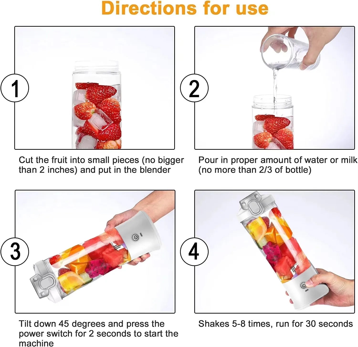 Mélangeur électrique portable JuiCer 600 ml - Mini Juicer USB Rechargeable - Zone shopping