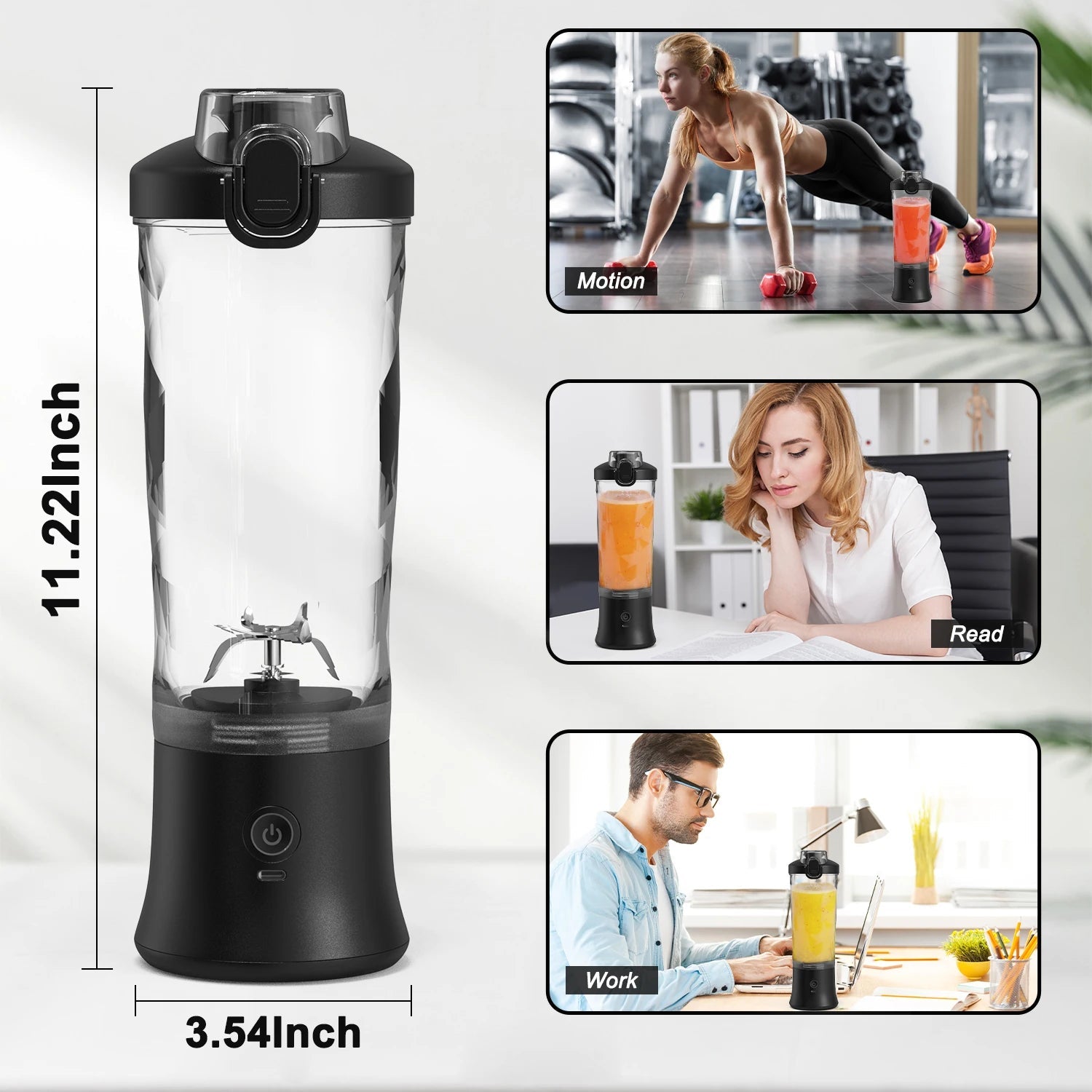 Mélangeur électrique portable JuiCer 600 ml - Mini Juicer USB Rechargeable - Zone shopping