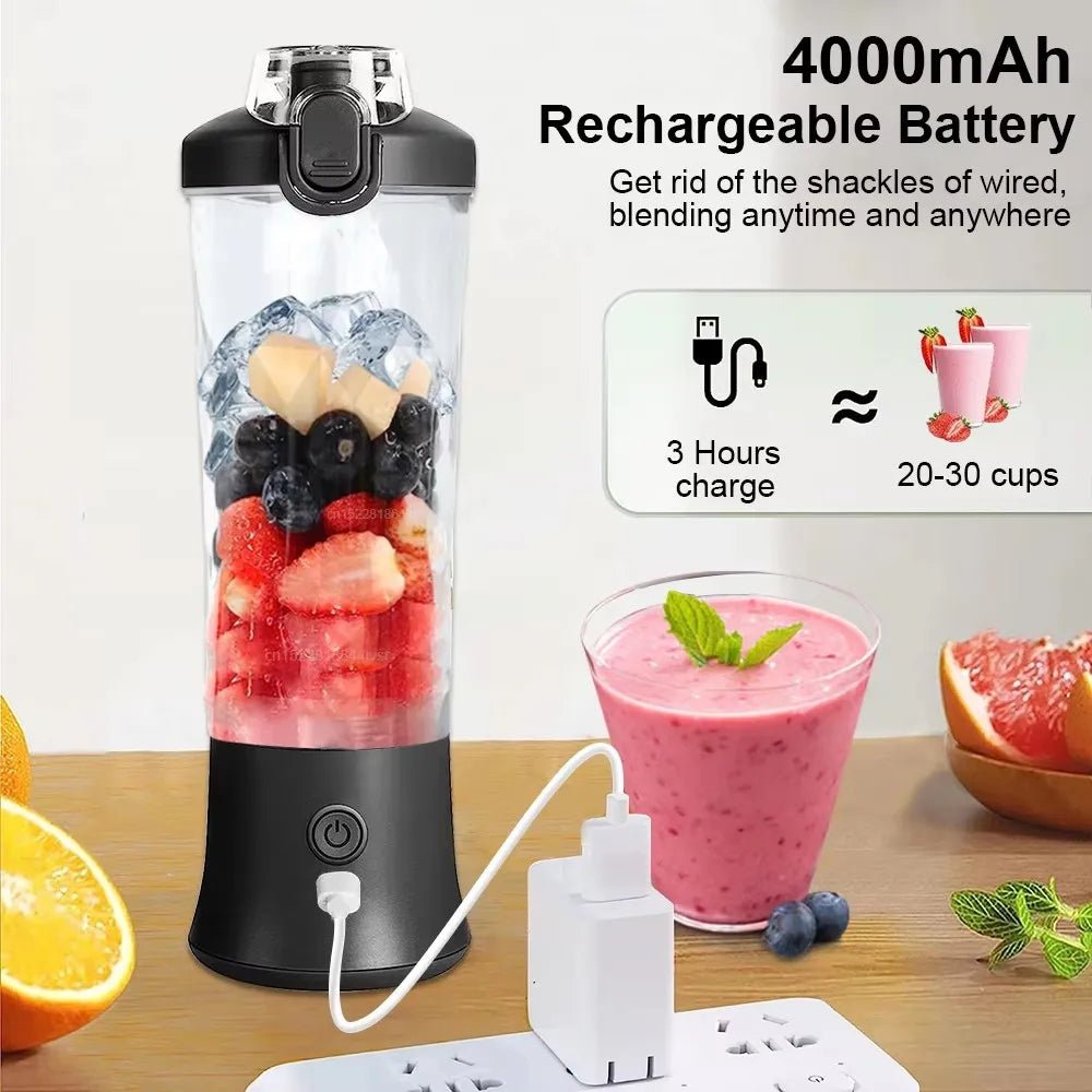 Mélangeur électrique portable JuiCer 600 ml - Mini Juicer USB Rechargeable - Zone shopping
