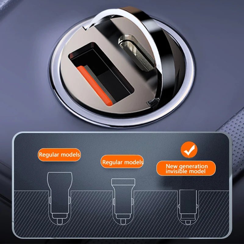 Mini chargeur voiture 100W QC3.0 USB - C pour iPhone, Samsung, Huawei - Zone shopping