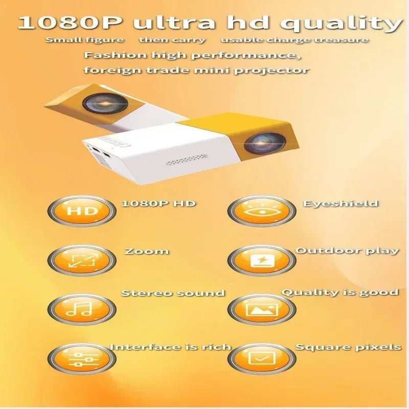 Mini Projecteur Portable 1080P pour Enfants et Bureau - Zone shopping