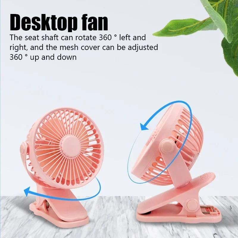 Mini ventilateur électrique portable USB à pince, silencieux et pratique - Zone shopping