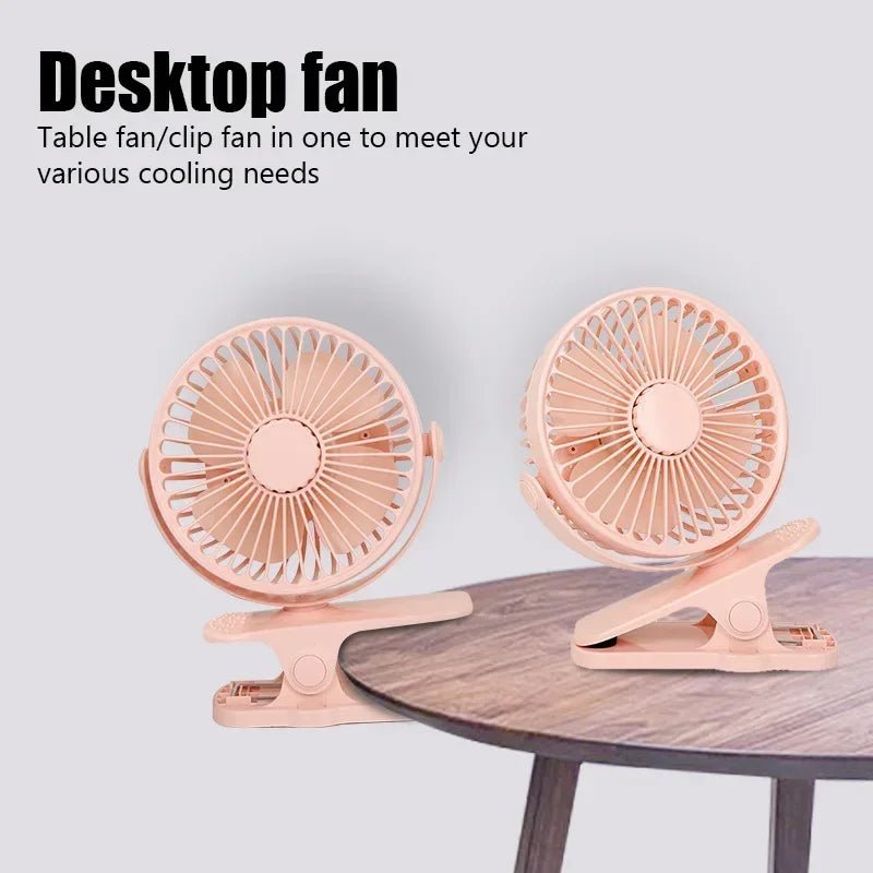Mini ventilateur électrique portable USB à pince, silencieux et pratique - Zone shopping