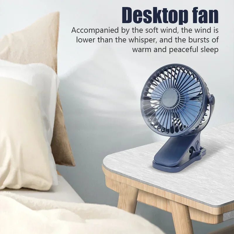 Mini ventilateur électrique portable USB à pince, silencieux et pratique - Zone shopping