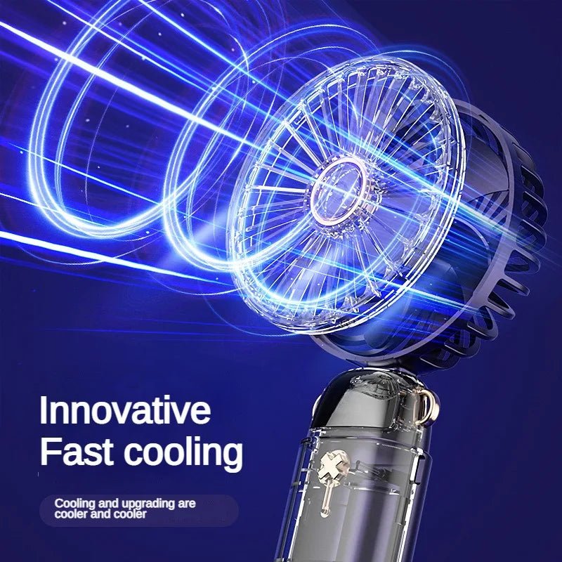 Mini ventilateur portatif 3000mAh, flexible, USB, 5 vitesses, support. - Zone shopping