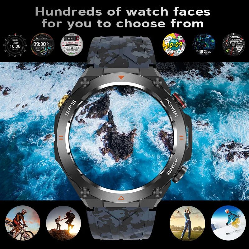 Montre GPS homme étanche IPX8, 100+ modes, appel Bluetooth, sport - Zone shopping