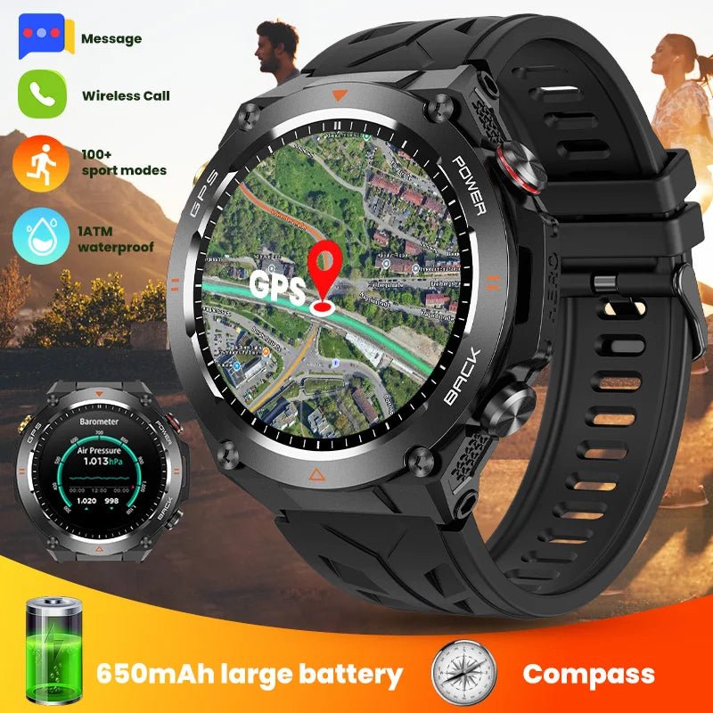 Montre GPS homme étanche IPX8, 100+ modes, appel Bluetooth, sport - Zone shopping