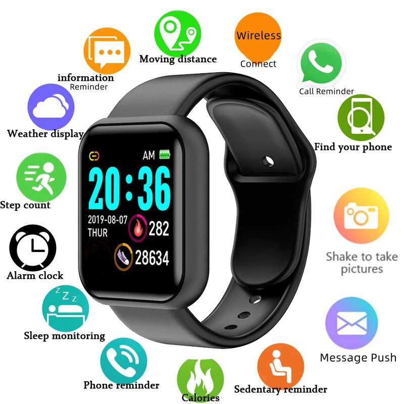Montre intelligente D13 Bluetooth pour hommes et femmes - Fitness & Musique - Zone shopping