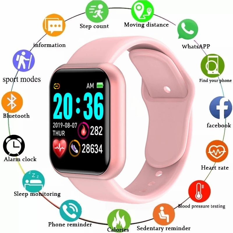 Montre intelligente Y68/D20 Bluetooth : fitness, musique, sommeil, sport - Zone shopping