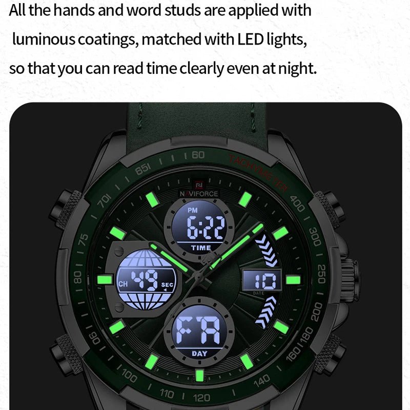 Montre NAVIFORCE Homme Quartz Militaire Chronographe Sport Étanche - Zone shopping