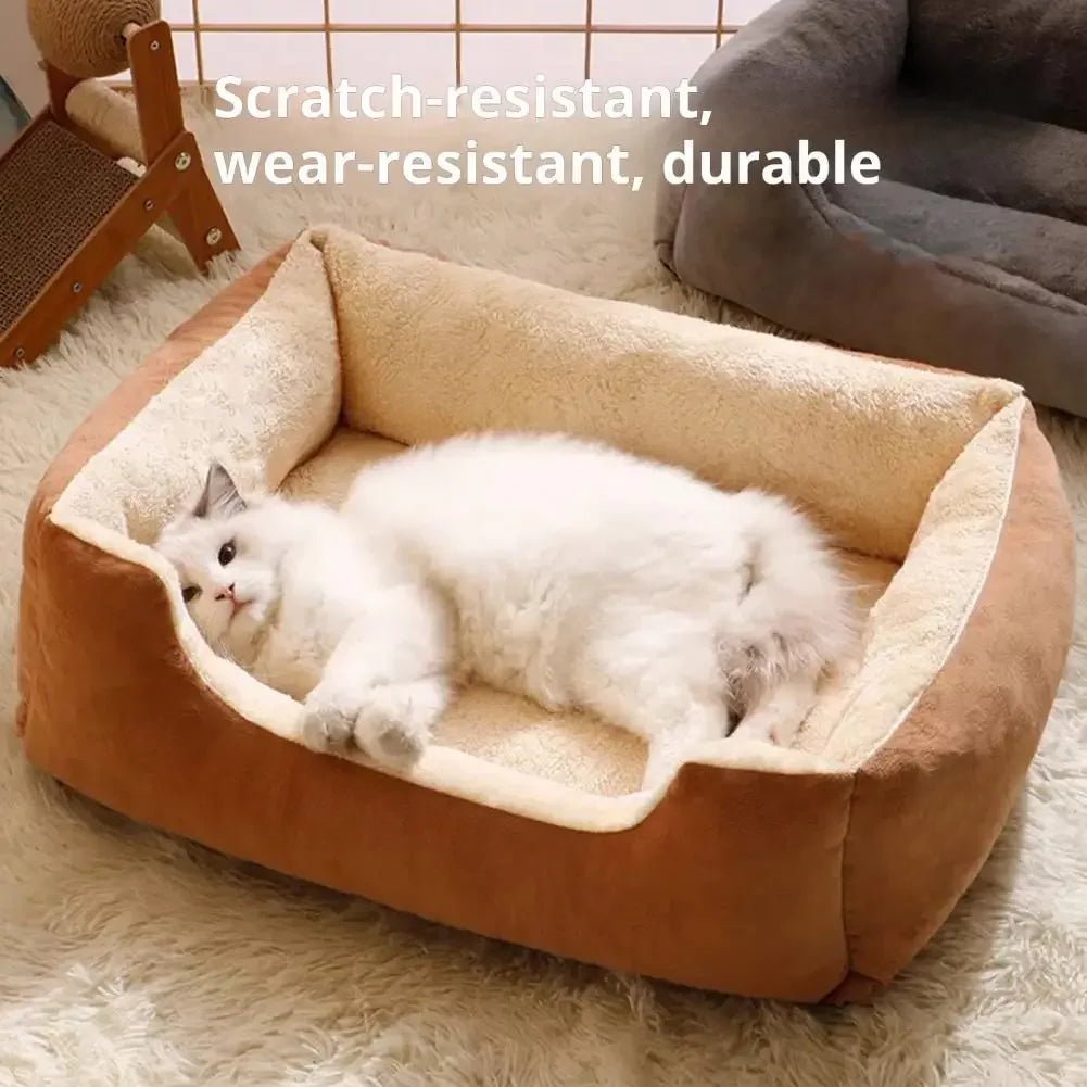 Nid orthopédique en peluche pour animaux de compagnie, canapé - lit pour chien, chenil, tapis doux pour chat, lavable, lit de couchage pour chat/chiot pour petits et moyens chiens - Zone shopping