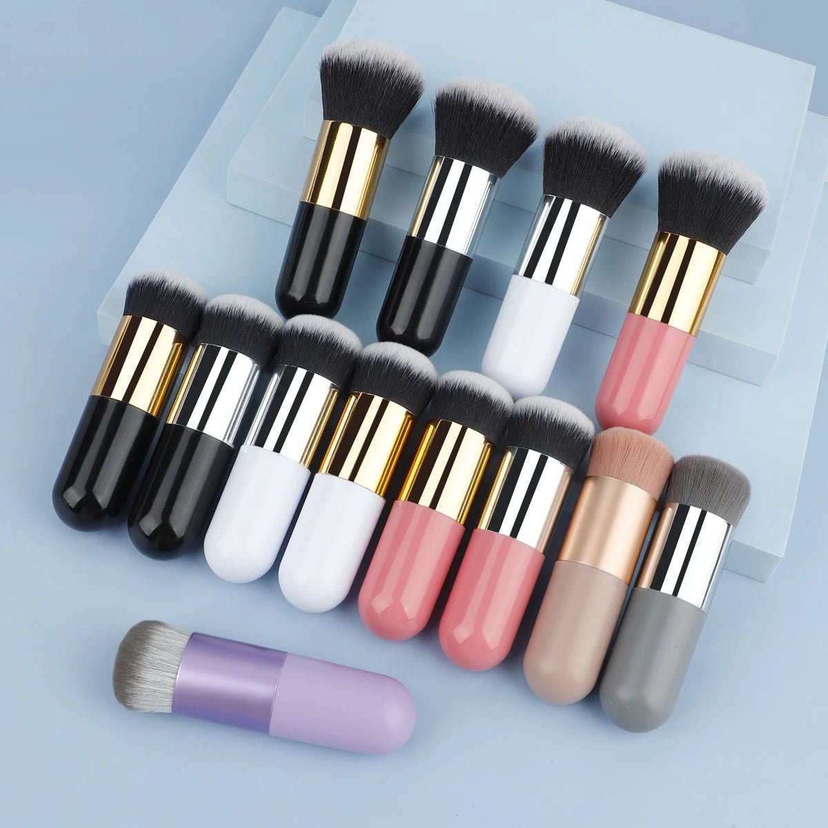Nouveau pinceau de fond de teint Chubby Pier pinceaux de maquillage crème plate pinceau de maquillage cosmétique professionnel livraison gratuite - Zone shopping