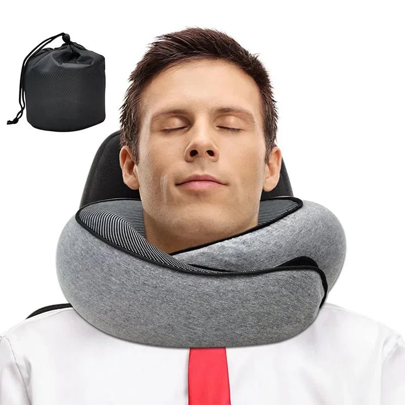 Oreiller cervical en mousse à mémoire de forme, vertèbre cervicale, voyage, Portable, pause midi, avion, Type U, oreiller de sommeil, Camping, sac de transport - Zone shopping