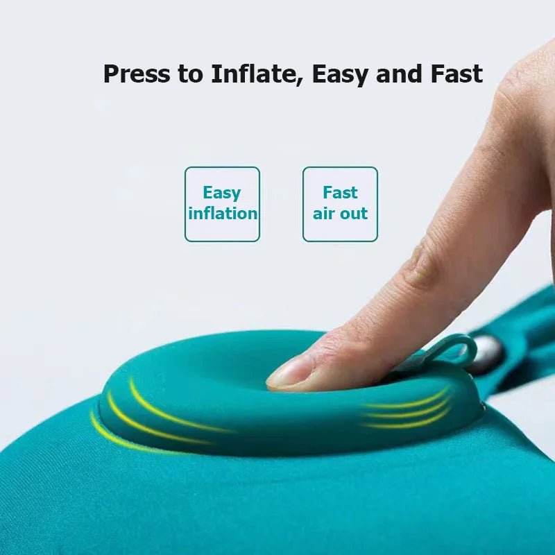 Oreiller de voyage U gonflable, portable et pliable pour le cou - Zone shopping