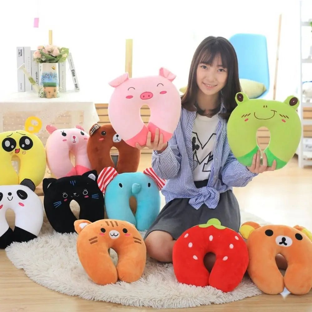 Oreiller U en peluche, 10 couleurs, confort pour enfants/adultes - Zone shopping