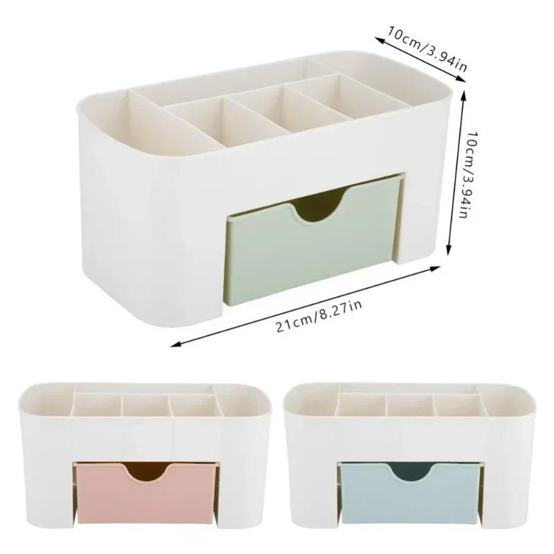 Organisateurs de maquillage en plastique à double couche, boîte de rangement cosmétique, boîte de présentation de bijoux de proximité, boîte de maquillage de bureau, boîte de rangement - Zone shopping