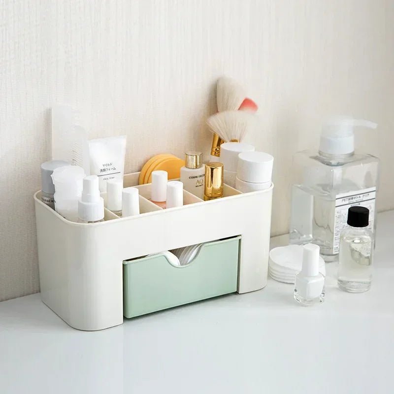 Organisateurs de maquillage en plastique à double couche, boîte de rangement cosmétique, boîte de présentation de bijoux de proximité, boîte de maquillage de bureau, boîte de rangement - Zone shopping