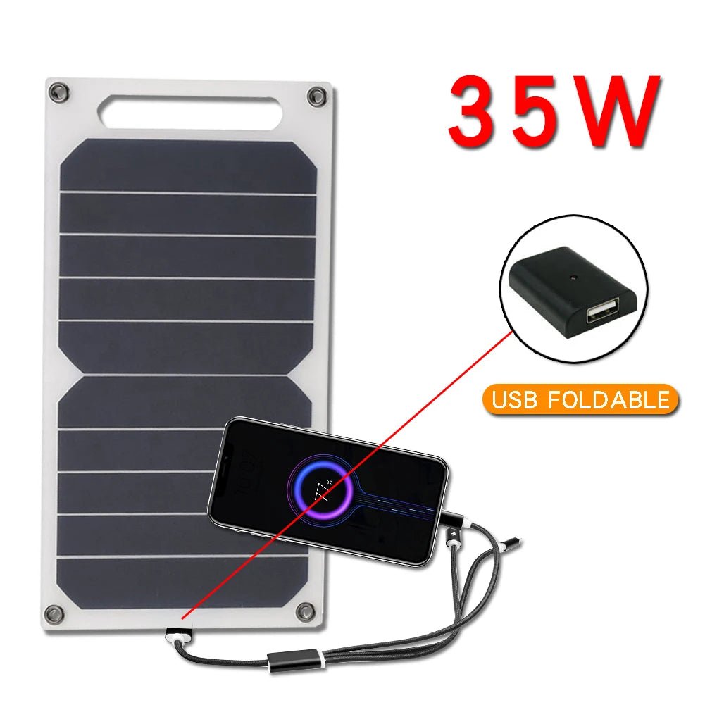 Panneau Solaire Étanche 5 - 35W USB - Idéal pour Camping et Randonnée - Zone shopping