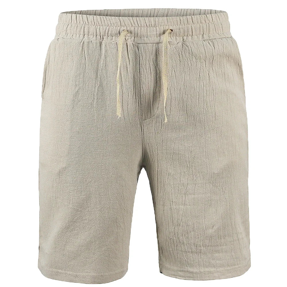 Pantalon court en coton et lin pour hommes - Short d'été léger - Zone shopping