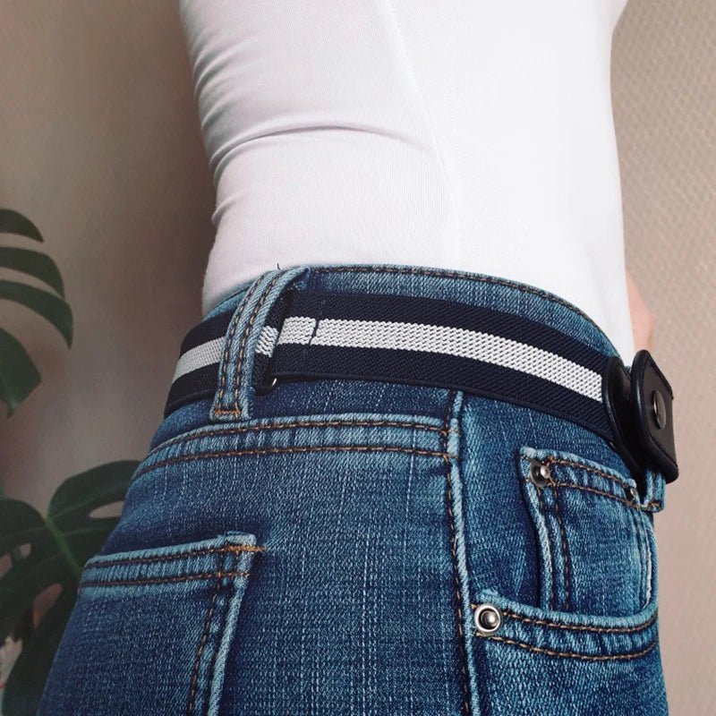 Pantalon Jeans Taille Artificielle avec Ceinture Invisible. - Zone shopping