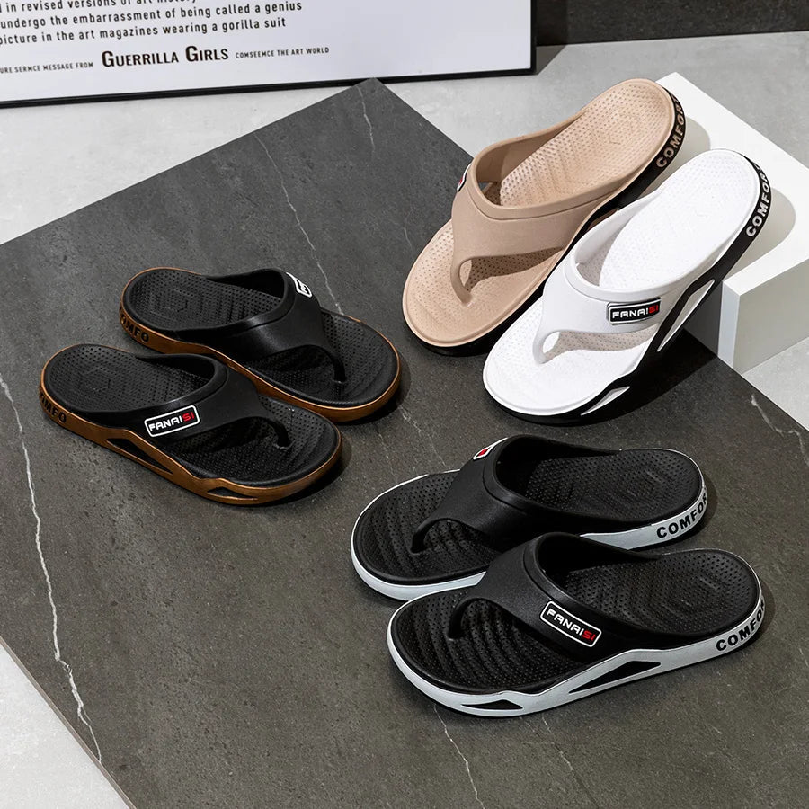 Pantoufles d'été antidérapantes pour hommes et femmes, tongs plage - Zone shopping