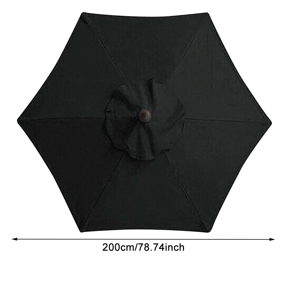 Parasol 2m 6 os, tissu remplaçable, protection UV, extérieur jardin - Zone shopping