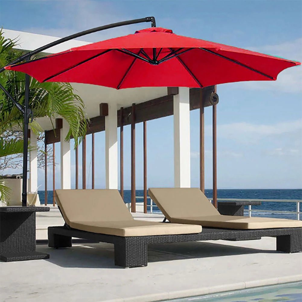 Parasol 2m 6 os, tissu remplaçable, protection UV, extérieur jardin - Zone shopping